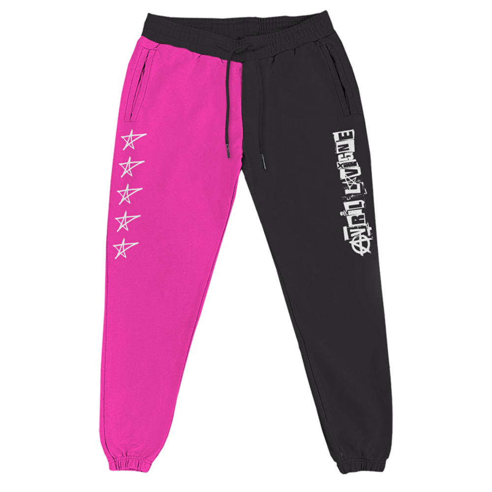 Avril Lavigne - Pink + Black Split Joggers