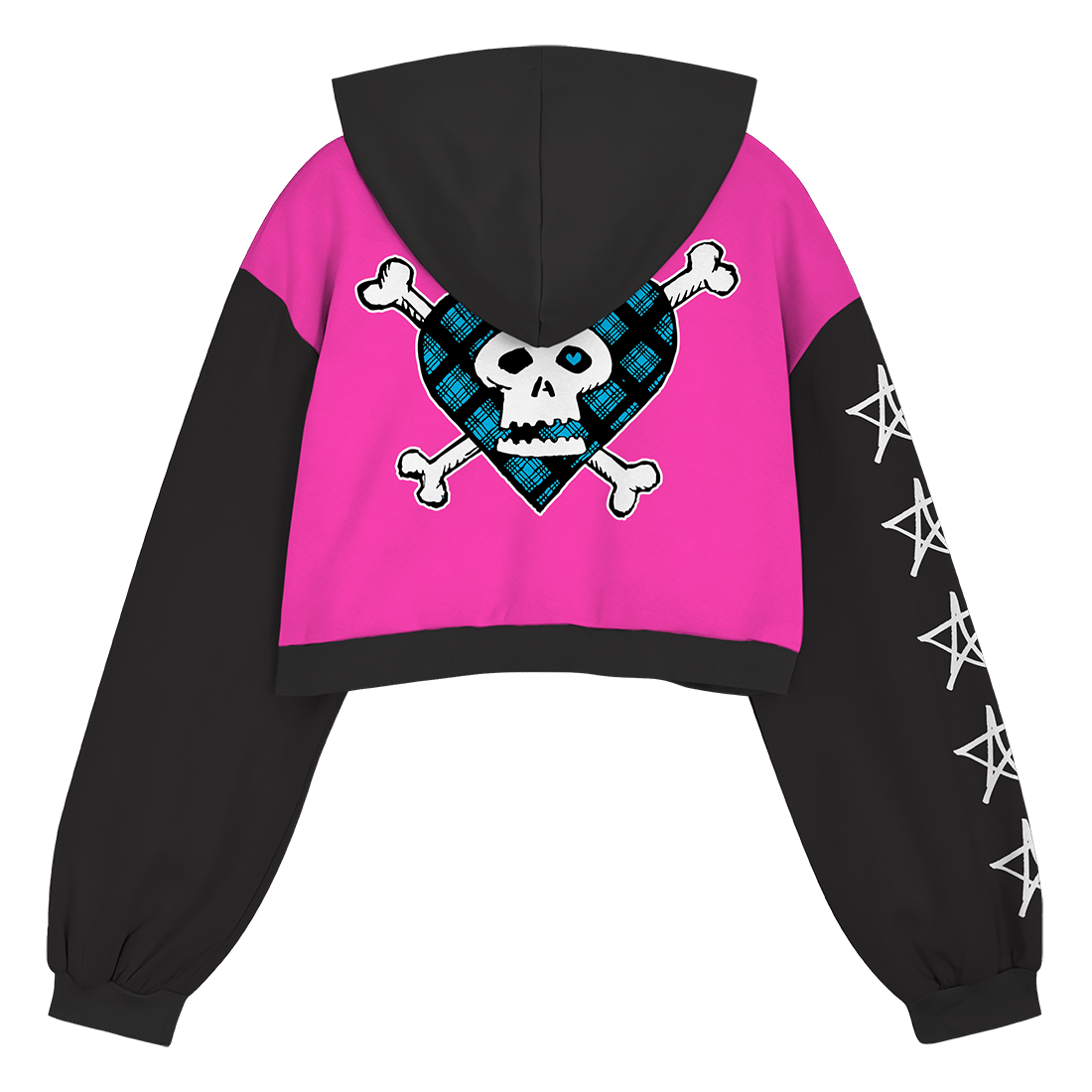 Avril Lavigne - Pink + Black Cropped Zip Hoodie