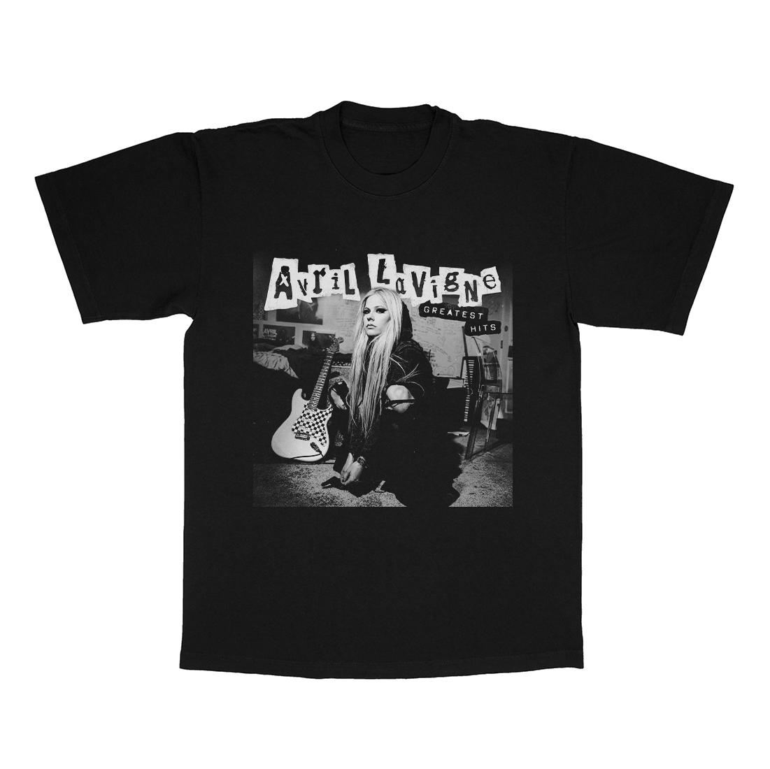 Avril Lavigne - Greatest Hits Tour 2025 Dateback Black + White T-Shirt
